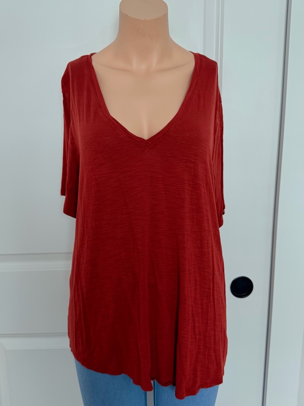 Old Navy Rust Red V-Neck Short Sleeve Top